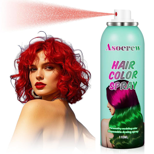 Red Hair Spray,Hair Color Spray Dye,Temporary Hair Color Spray for Kids Women,Hair Color Dye Pomades,Washable Hair Coloring Natural Color Hair Spray for Party,Halloween,Cosplay(Red)