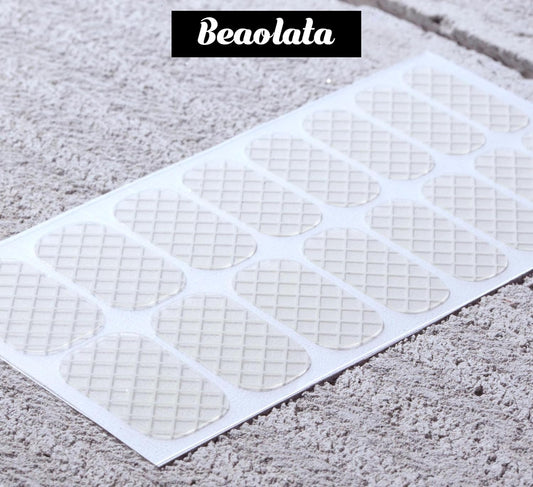 Nail Polish Strips, 32PCS Salon Quality Wraps, Long Lasting Gel Nail Stickers for Women Easy Apply& Remove (Net Grey White)