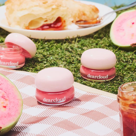 dearcloud Dewy Lip Jam – Hydrating Lip Balm & Gloss with Vitamin E, Korean Skincare (Guava)