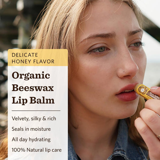 Moon Valley Organics Beeswax Lip Balm for Moisturizing Lips and Cuticles (SWEET HONEY, 6-Pack)
