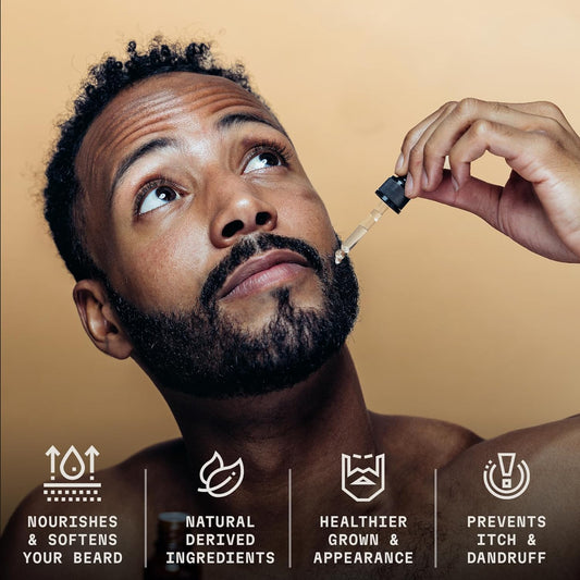Striking Viking Sandalwood Beard Oil for Men - 2 Fl Oz, Sandalwood Scent - Natural Hydrating & Softening Beard Care with Argan, Jojoba, Almond & Tea Tree - Non-Greasy, Fast-Absorbing Formula