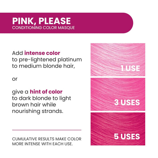 ALOXXI InstaBoost PINK Color Depositing Conditioner Mask – Instant Temporary Hair Color Dye - Hair Color Masque for Deep Conditioning (Pink Please), 6.8 Fl Oz