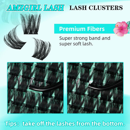 Lash Clusters Wet Look 140Pcs Fluffy Eyelash Cluster Ultra-Thin Lash Band Eyelashes Extensions Spiky Anime Wide Span Lashes(Sunflower,C-Mix10-18mm)