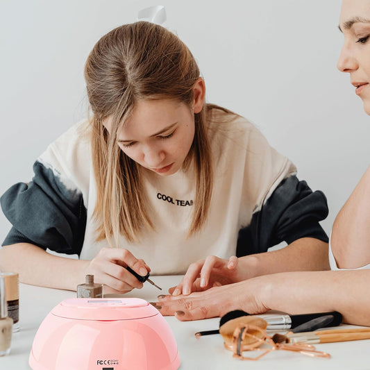 BOLASEN UV Nail Lamp for Gel Nail Polish, 80W UV Light for Nails, Professional Led Nail Dryer with Metal Base, 42 LED Beads, 4 Timers, Auto Sensor - Ideal Gift for Women Girls, i2 Plus (Plug-in Pink)