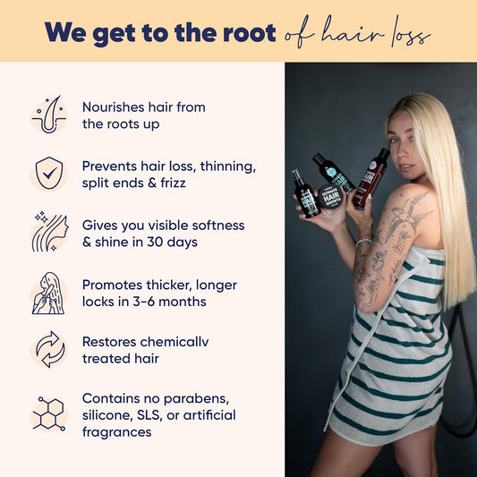 Moerie Ultimate Mineral Shampoo and Conditioner Set - Vegan Friendly, Paraben Free, Hair Growth Products for Longer, Thicker, Fuller Hair - Includes Hair Mask- Double Set