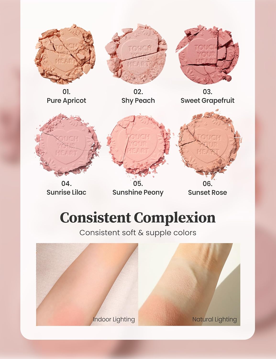 MILKTOUCH Touch My Cheek in Bloom Blush Sunshine Peony | Face Blushes Compact Powder Makeup | Shimmer Powder Blush Oil Absorbing Powder Compact | Face Powder for Oily Skin Korean Blush (0.18 oz)