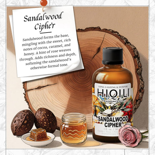 HIQILI Sandalwood Cipher Fragrance Oil for Diffuser, Inspired by Srge-L.tens StalMajus-cvle, Candle & Soap, Perfume & Body Oil Making- Have Gourmand Notes, Long-Lasting- 1 Fl Oz