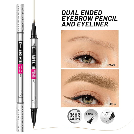 2 Pack 2 Fine Tip Eyebrow Pen, Waterproof Filling Faux Brow Makeup Pencils for Women with Precise Curved Brush-Tip to Fast Create Natural Hair-Like Brows, Last All-Day (Light Blonde)