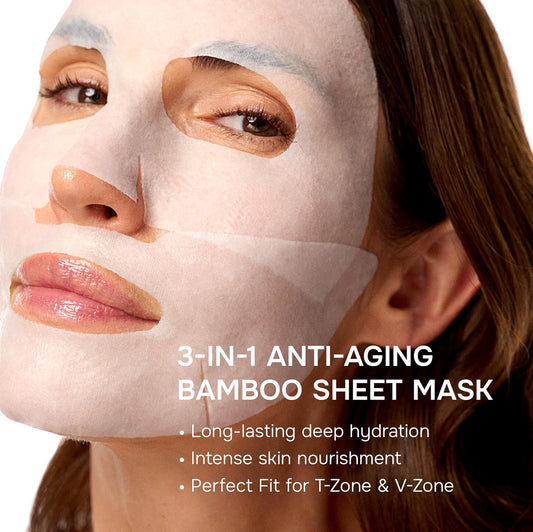 SimplyVital Collagen Facial Mask with Retinol & Hyaluronic Acid - Hydrating Face Masks Skincare - Visibly Firming and Lifting T Line & V Line Sheet Mask for Women - Mascarillas Para la Cara - 7 Pack