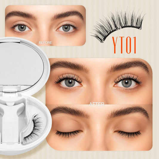LASHVIEW Magnetic Eyelashes with Applicator, Soft Magnetic Lashes Natural Look Comfortable & Secure Fit Easy to Apply Reusable(XYT01)