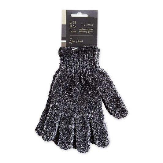 Urbana Spa Prive Men's Bamboo Charcoal Collection, Exfoliating Gloves