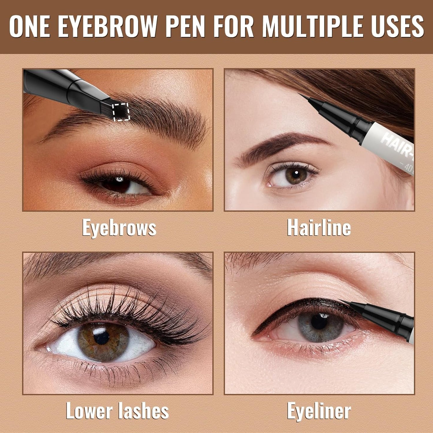 iMethod Eyebrow Pen - Eyebrow Pencil,2-in-1 Eyeliner Dual-Ended Microblading Eyebrow Pencil Long Lasting Waterproof Hair-Like Brow Pencil,with Eyebrow Brush,Eyebrow Pencils for Women,BlackBrown