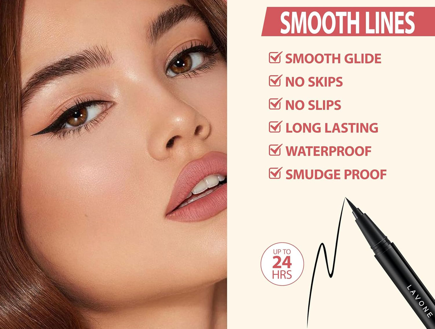 LAVONE Hair-Like Eyebrow Pen Makeup kit, Eyebrow Pencils for Women with Waterproof Microblading Eyebrow Pencil, Eyebrow Pomade, Eyeliner and Eyebrow Brush, Create Full, Natural Brows, Medium Brown