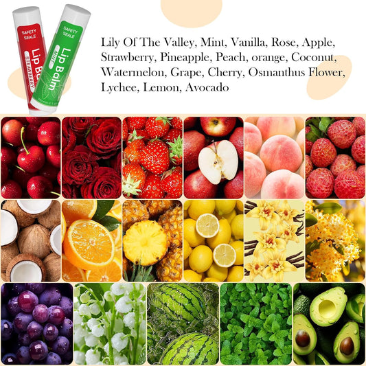 Yopela 221 Pack Natural Lip Balm Bulk with Vitamin E and Coconut Oil - Moisturizing, Soothing, and Repairing Dry and Chapped Lips Valentine's Gift - 17 Flavors - Non-GMO