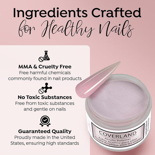 Tones Coverland Acrylic Nail Powder "Sweetie" - Limited Edition Acrylic Powder for Nail Design, Sculpting, and Masking Nail Bed Imperfections - Professional Acrylic Nail Supplies - (1.5 Oz)