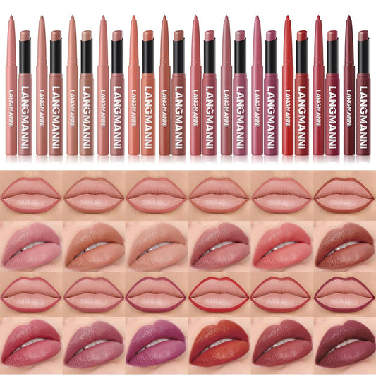 Jolilab 12Pcs Lip Set: 6 Colors Lip Liner+6 Colors Lipstick,Matte/Creamy,Smooth Creamy Texture,Long-Lasting,Bold/Nude Shades for Daily/Party,Vegan,Gift for Makeup Lovers.(Nude - Toned Set A)