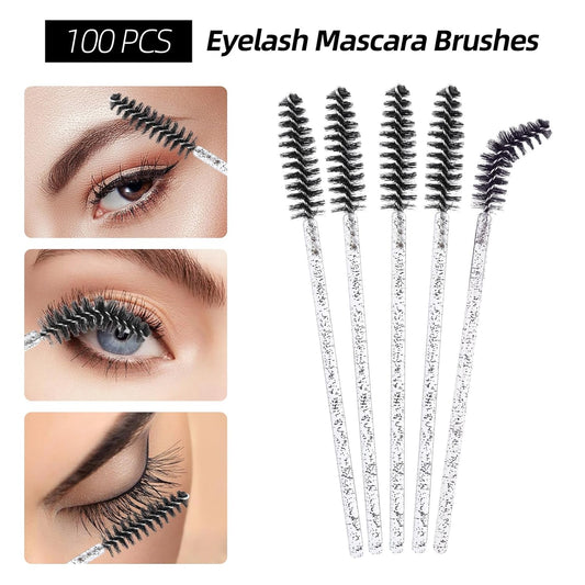 300 Pcs Spoolies Mascara Wands Lip Brushes Micro Swabs Applicator, Disposable Eyelash Brushes Lipstick Tester Makeup Applicator Tool Black