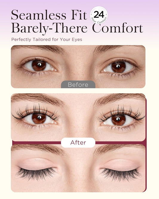 BEYELIAN Magnetic Eyelashes with Applicator, Soft Magnetic Lashes Natural Look Comfortable & Secure Fit Easy to Apply Reusable (1 Pairs, CS01)