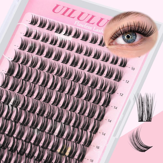 Lashes Clusters D Curl Fluffy Lash Clusters 0.07D 10-18 MIX 144 Eyelashes Individual Lashes Clusters DIY Lash Extensions at Home False Lashes Wide Band Natural Eye Lash Clusters