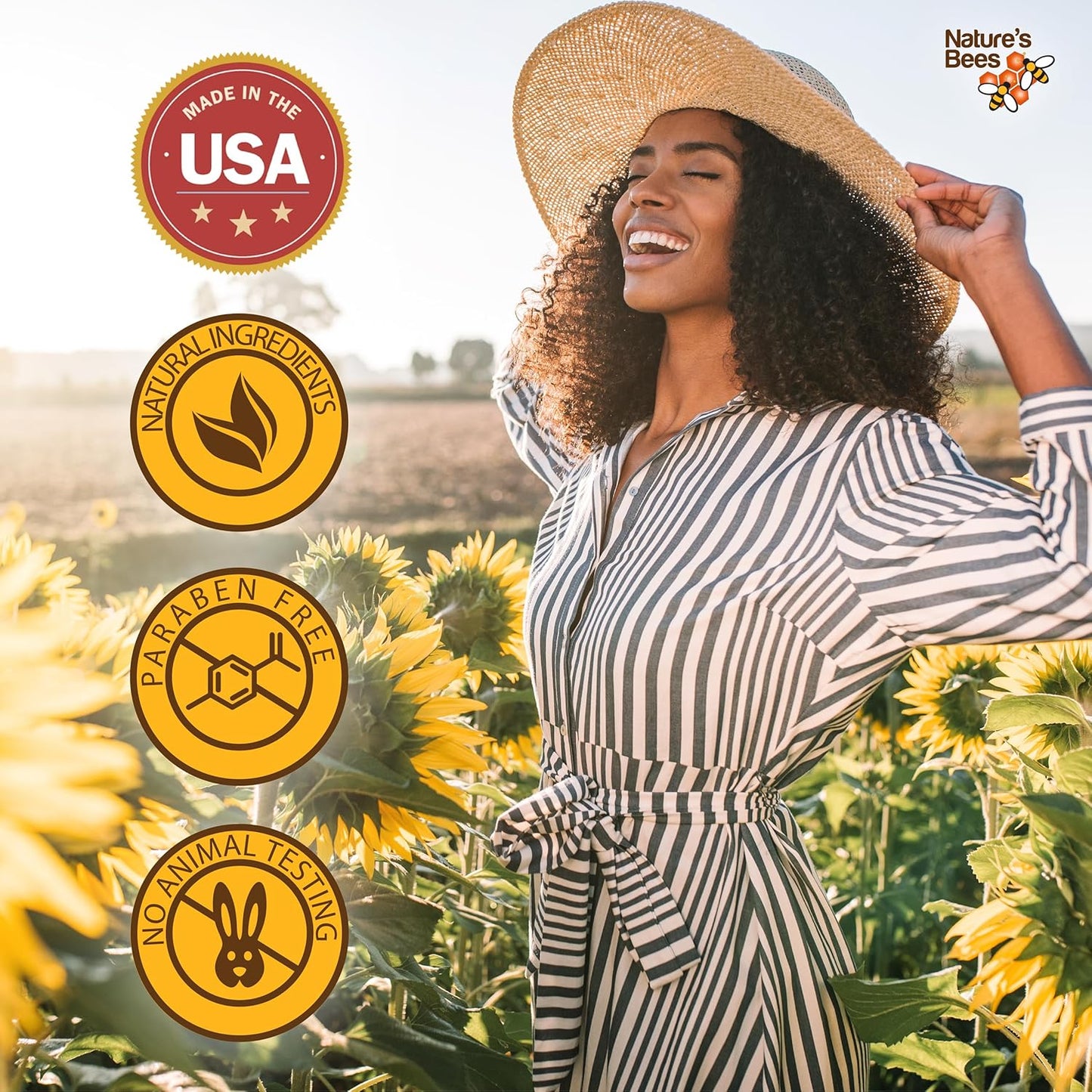 Nature's Bees Cocoa Butter Lip Balm, Original, Shea Butter, Olive Oil and Mango, Bulk Lip Care Pack for Dry Lips, Made with Coconut Oil, Beeswax, Vitamin E, Aloe, 0.15 oz 4 Flavors, 96 Pack