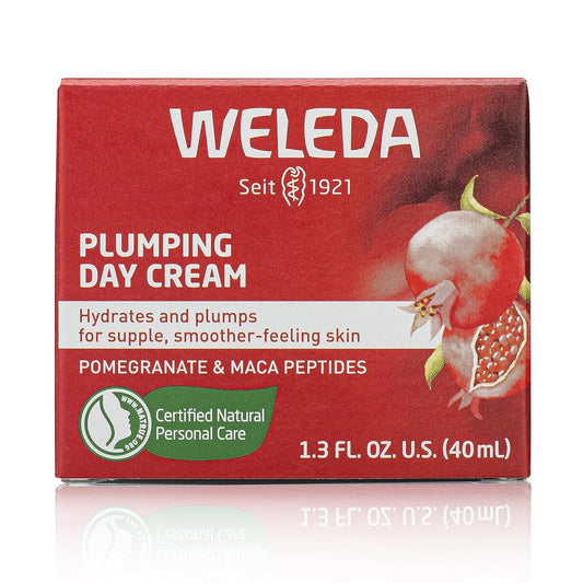 Weleda Face Care Plumping Day Cream, 1.3 Fluid Ounce, Plant Rich Moisturizer with Pomegranate and Maca Root Peptides