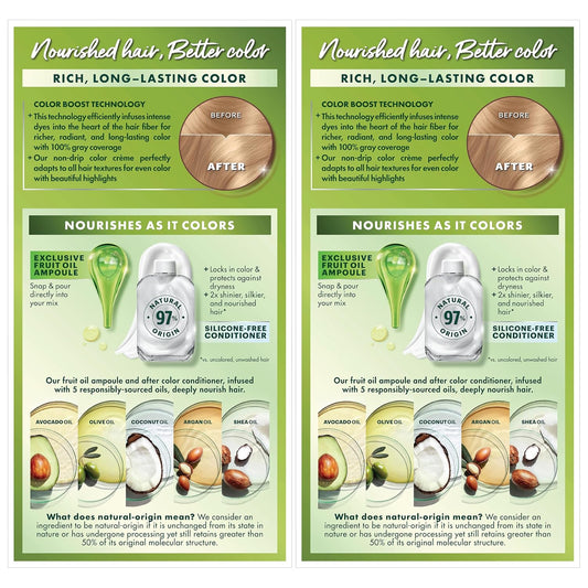 Garnier Hair Color Nutrisse Nourishing Creme, 90 Light Natural Blonde (Macadamia) Permanent Hair Dye, 2 Count (Packaging May Vary)