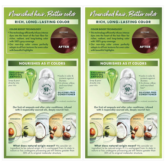 Garnier Hair Color Nutrisse Nourishing Creme, 66 True Red (Pomegranate) Permanent Hair Dye, 2 Count (Packaging May Vary)