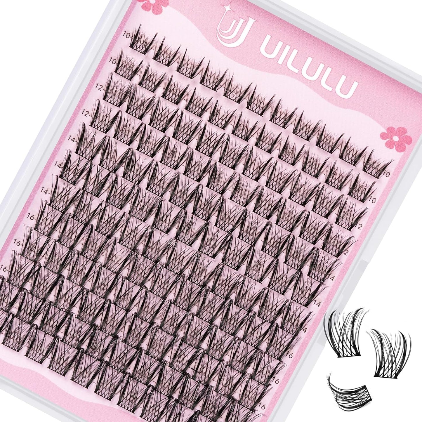 Lash Clusters D Curl Wispy Clusters Lashes 0.07D 10-18 MIX 132 Eyelashes Individual Lashes DIY Lash Extensions at Home False Lashes Wide Band Natural Eye Lash Clusters(U09, 10-18mix)