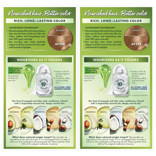 Garnier Hair Color Nutrisse Nourishing Creme, 80 Medium Natural Blonde (Butternut) Permanent Hair Dye, 2 Count (Packaging May Vary)