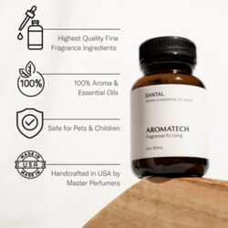 AromaTech Santal Escape Aroma Essential Oil Blend: Luxury Hotel Inspired Aromatherapy with Ocean Air, Sandalwood, Iris for Ultrasonic Diffusers & Nebulizers - 0.3 fl oz, 10 mL