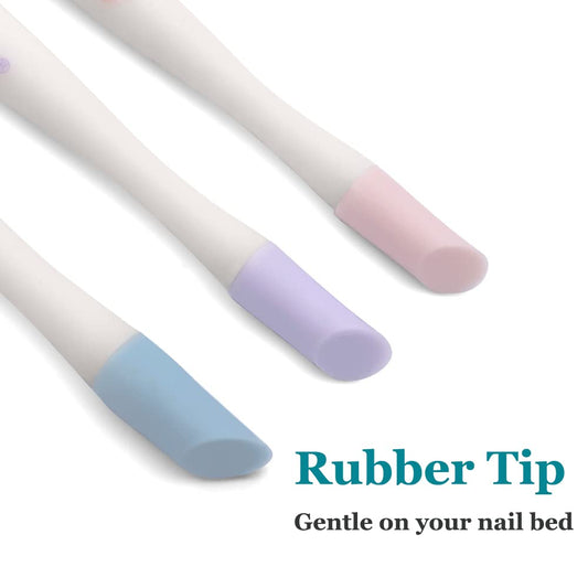 IVON Cuticle Trimmer with Pusher, 3pcs Rubber Tip Cuticle Tool for Nail Art