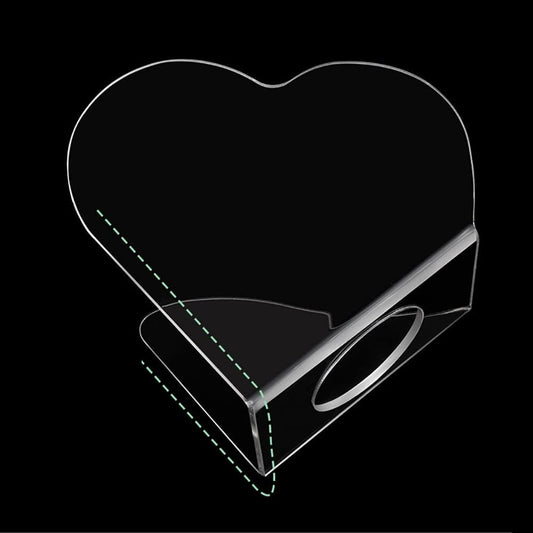 2 Pcs Clear Acrylic Nail Art Palettes Heart Shaped Nail Painting Plate Makeup Hand Palette Professional Cosmetic Mixing Palette for Beauty Salon