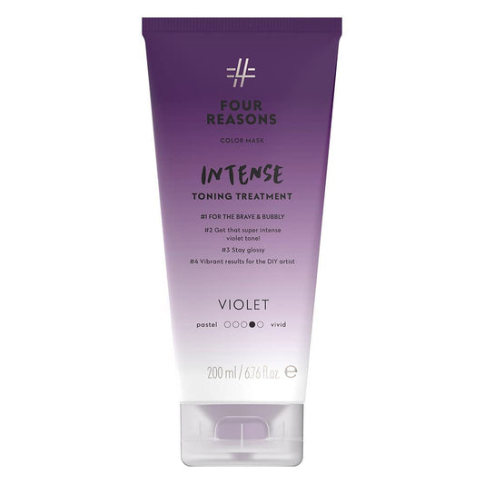 Four Reasons Color Mask INTENSE- Violet – (27 Colors) Intensive Toning Treatment - Color Depositing Conditioner – Semi Permanent Hair Dye for Lightened and Colored Hair– 100% Vegan, 6.76 fl oz