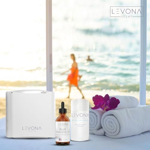 Levona Scent Essential Oils - Scents for Home, Hotel & Office Use - Perfect for Home Diffuser & Humidifiers - Aroma Fragrance Oil, Ideal for Massage, Relaxation, and Spa - Blue Tranquility, 120ml