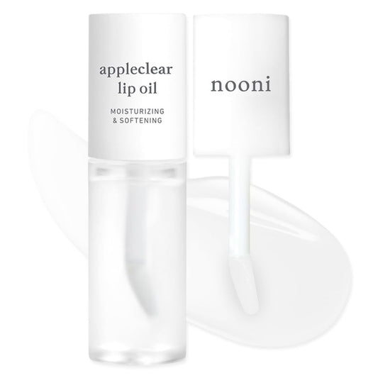 NOONI Korean Lip Oil - Appleclear | Long-Lasting, Moisturizing, Plumping, Revitalizing for Dry Lips, Waterproof, No Peel Off, Hydrating, Nourishing Crystal Clear, 0.12 FL Oz