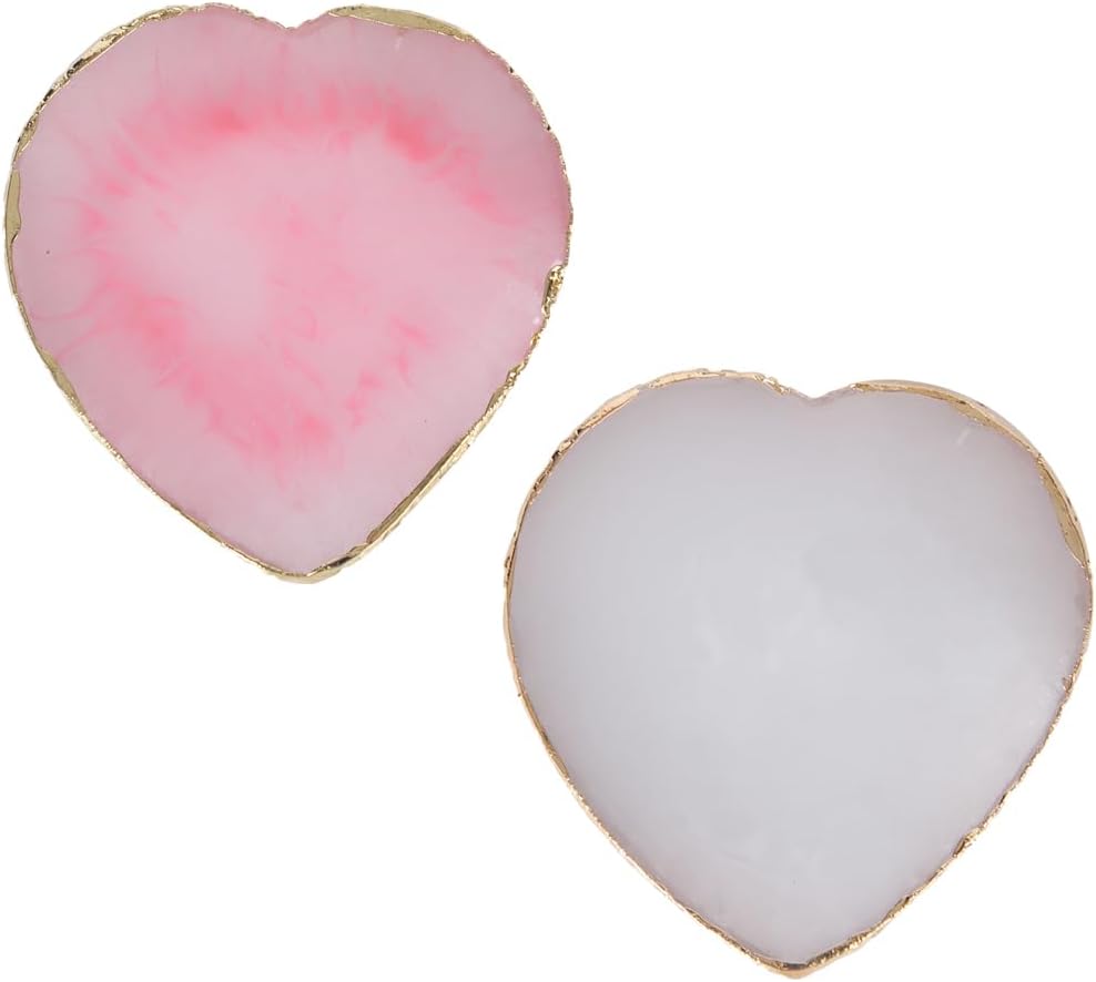 Nail Polish Palette, 2Pcs Resin Nail Art Palette, Nail Painting Mixed Color Palettes, Gold Edge Makeup Mixing Tray, Nail Supplies For Nail Techs, Nail Art Display Board(Love)