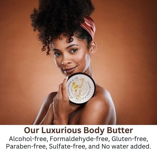 All-Natural Body Butter Blend: Shea, Cocoa & Mango for Radiant Skin and Beard (8 Oz, Jasmine)