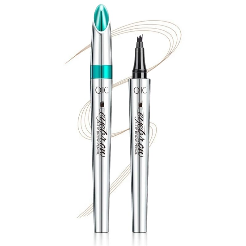 Microblading Eyebrow Pen - Long-Lasting 4D Four-Tip Waterproof Eyebrow pen with Triangular Tip Easy Application for Beginners for Natural Eyebrows (Light Brown)
