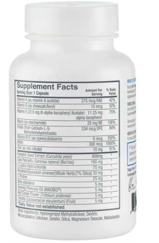 Men’s Healthy Hair Growth Supplements – DHT-Blocking Botanicals with Biotin, Niacin, Zinc & Pumpkin Seed - Rich in Vitamins & Minerals – Supports Thicker, Fuller Hair – 60 Capsules (2-Month Supply)