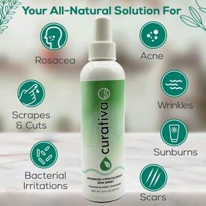 Curativa Bay - .02% Hypochlorous Skin Spray for Clear Skin - New Bundle - 8 Oz Mist Plus 16 Oz Refill (24 Oz)