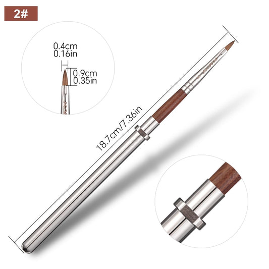 KADS Acrylic Nail Brush with Penholder Nail Brush for Acrylic Application-Oval Shaped Powder Nail Design Tools for Professional Manicure DIY Home Salon (2#+8#+14#)