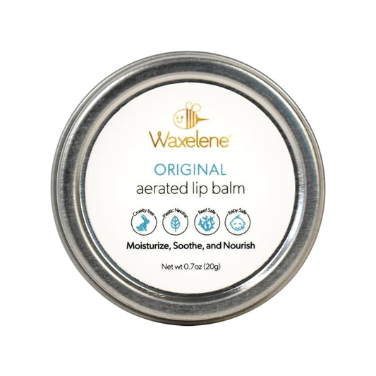 Waxelene Original Aerated Lip Balm Tin 4pc, Best Lip Balm Ever Organic Multipurpose Ointment Baby Eczema Dry Sensitive Skin Body Hand Face Moisturizer