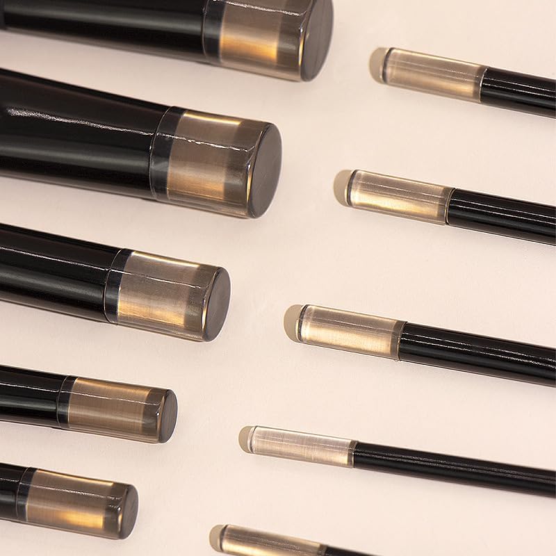 Portable ON THE GO Makeup Brush Set, COSHINE 10pcs Easy-taken Mini Full Complete Function Cosmetic Brushes Kit with Brush Pouch (black)