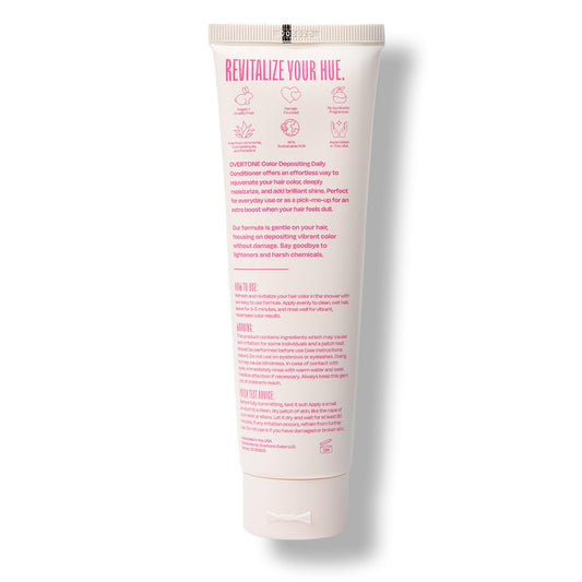 oVertone Daily Color Depositing Conditioner: 4.5oz Temporary Coloring Conditioner w/Shea Butter & Coconut Oil, Refresh Color & Prevent Fading, Vegan & Cruelty-Free, Extreme Magenta is Magenta Majesty