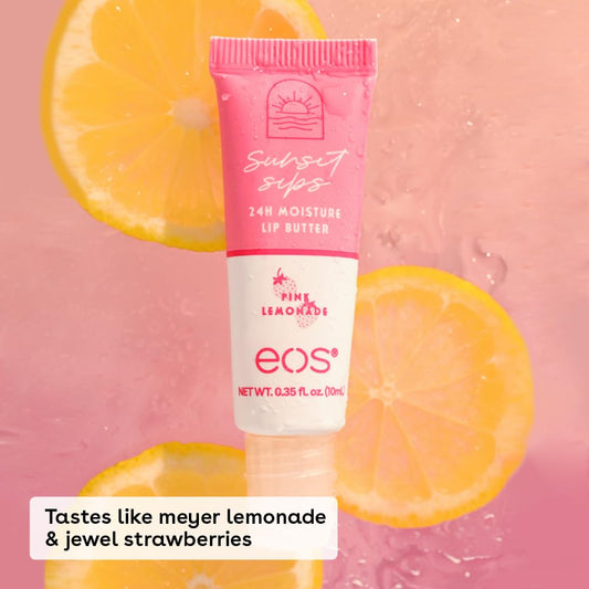 eos 24H Moisture Super Balm - Pink Lemonade & Wild Cherry Slushie, Day or Night Lip Treatment, Made for Sensitive Skin, Lip Balms & Moisturizers, 0.35 fl oz, 2-Pack