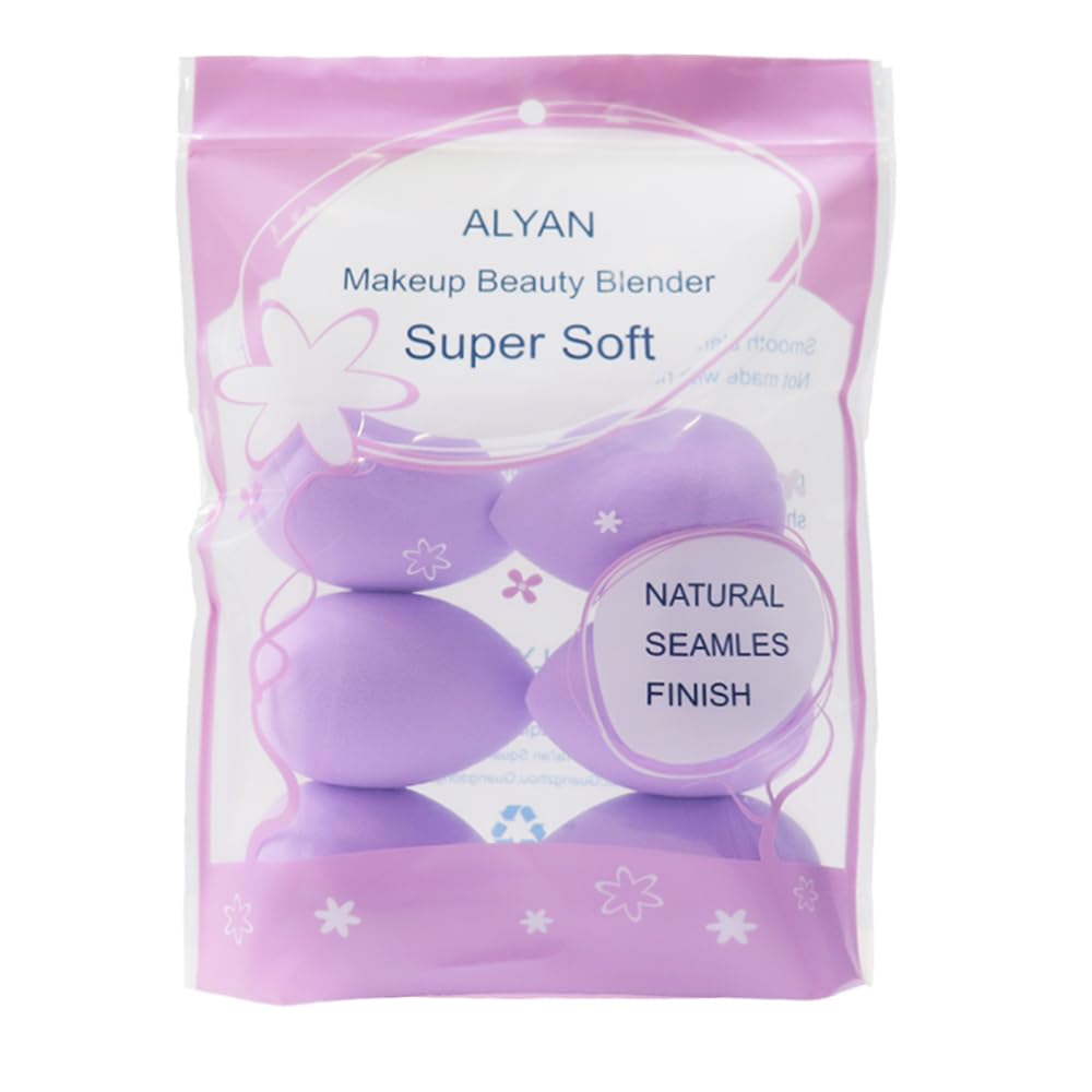 6PCS makeup Sponge Set Latex Free and High-definition Set of makeup Wonder blender For Powder Cream and Liquid, Super Soft Wonder Beauty Cosmetic Dry & Wet Multi-Use