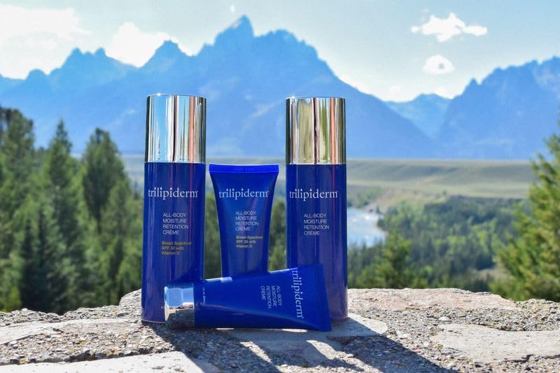 Trilipiderm 3 x All-Body Moisture Retention Creme 3x and All-Body Moisture Retention with Spf 30 Broad Spectrum 3oz size Travel Size 6-pack Sets - Air Travel, Gift, Purses, Gym Bag Lotion