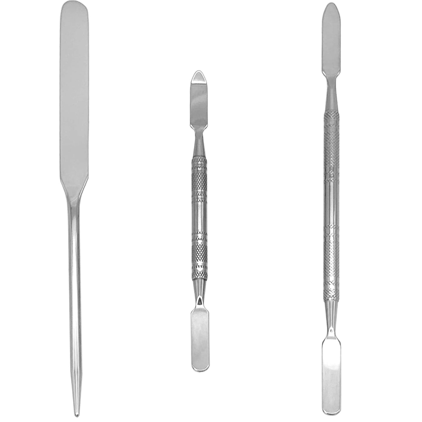 Foundation Spatula, 3pcs Stainless Steel Makeup Spatula Mixing Tool Cosmetic Metal Mixer Tool for Professional Color Nail Art Lab Pigment Blending Stick