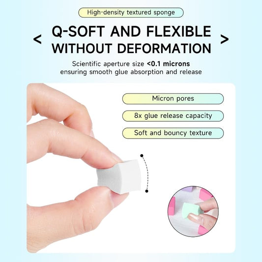 Nail Sponges Set for Ombre Gel,Nail Art Tools Set 50Pcs Nail Sponges With Nail Art Brush Claw Grabbing Pen Storage Box Nail Art Tools for Ombre Gel Painting Color