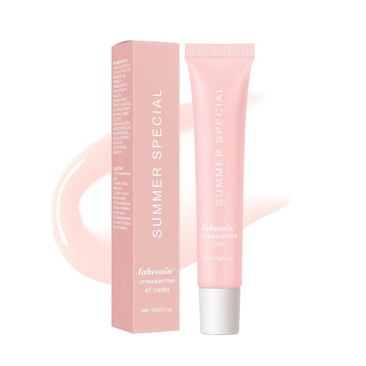 Summer Lip Butter Balm,Moisturizing Hydrating Lip Gloss Balm Set,Long-lasting Non-Sticky Nourishing Lip Care with Natural Ingredients for Soothing Softening Lips(#4-Cake)